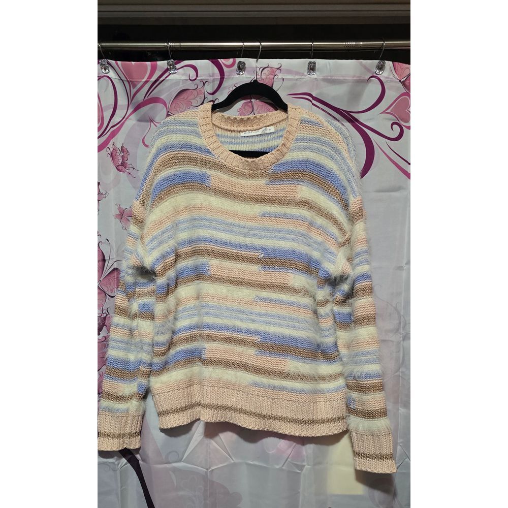 Altar'd State Womens Medium Multicolor Fluffy Oversized Sweater